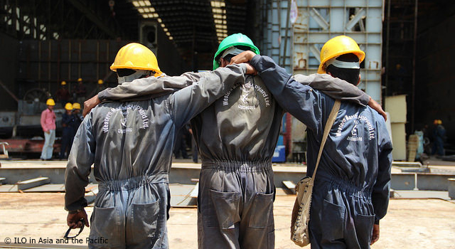 Trainees in Bangladesh's shipbuilding sector