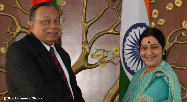 Bangladesh Foreign Minister Abul Hassan Mahmood Ali meets External Affairs Minister Sushma Swaraj
